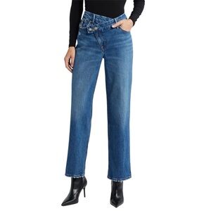 Good American | Good 90’s Crossover Jean Size 30/10 Medium Wash Straight Leg